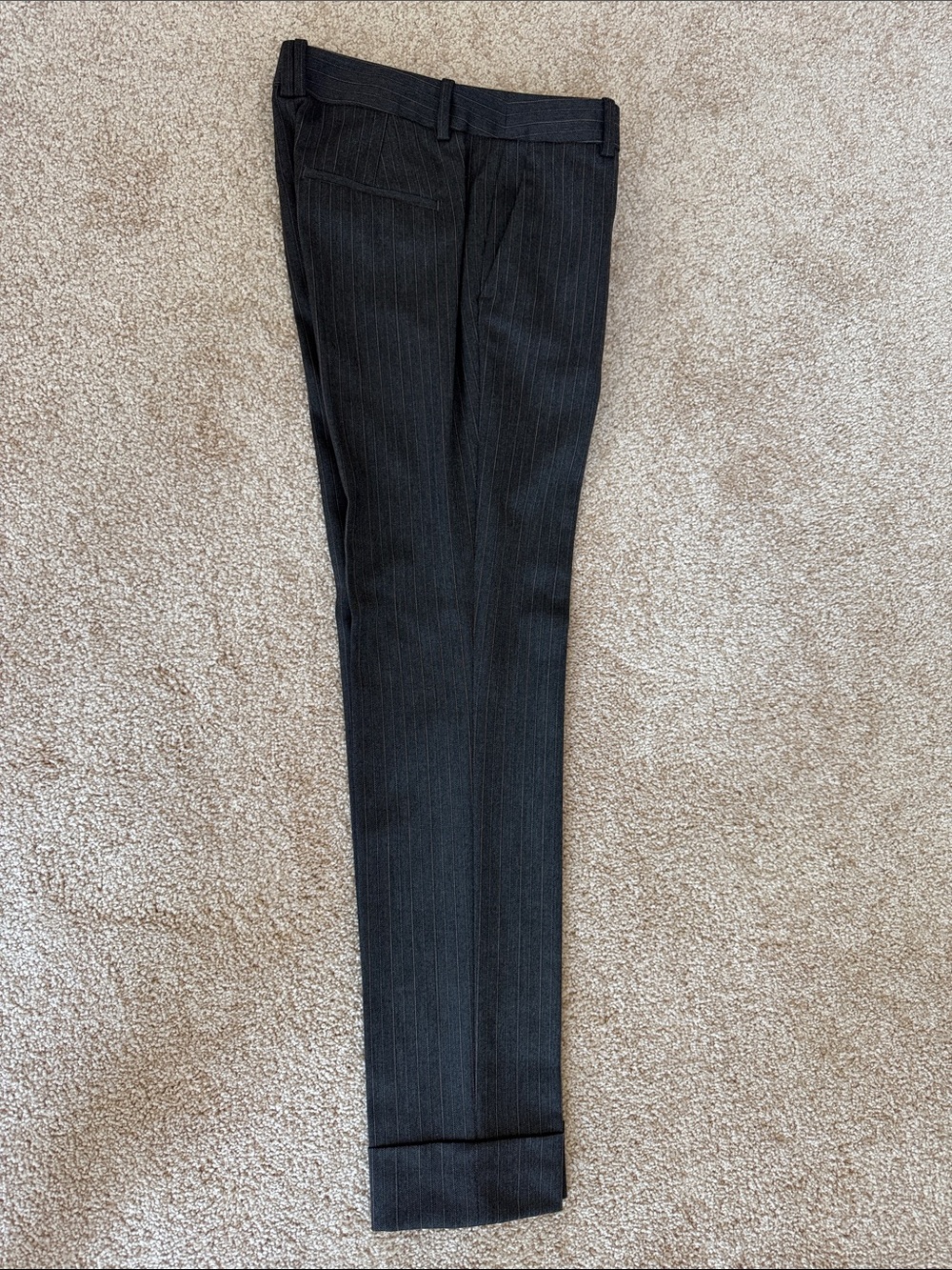 Women's Black Pinstripe Dress Pants - Tailored Slim Fit